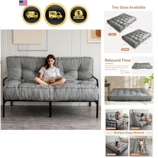 Futon Mattress Full Size 8 Inch Thick Support Foam Grey Floor Mattress