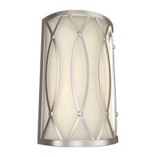 allen + roth 7.87-in W 2-Light Brushed Nickel Modern/Contemporary Wall Sconce