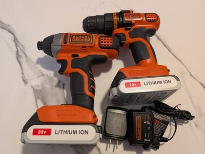 BLACK+DECKER 20V MAX Cordless Drill and Impact Driver Combo Set w/ 2 Batteries!