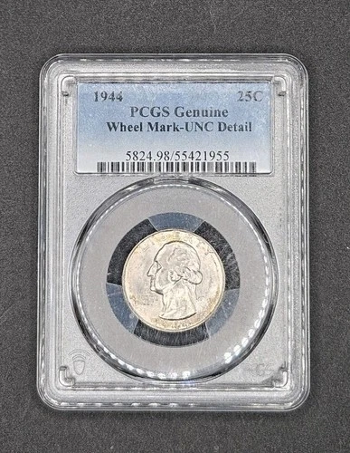 1944 Washington Quarter | PCGS UNC Detail, Wheel Mark