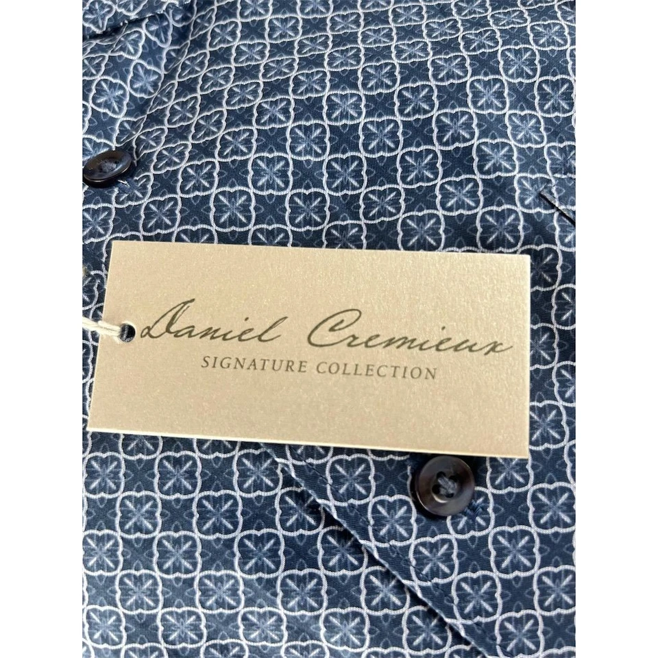 Daniel Cremieux Men's Blue Geometric Short Sleeve Button-Up Shirt Size M NEW - Image 4 of 4