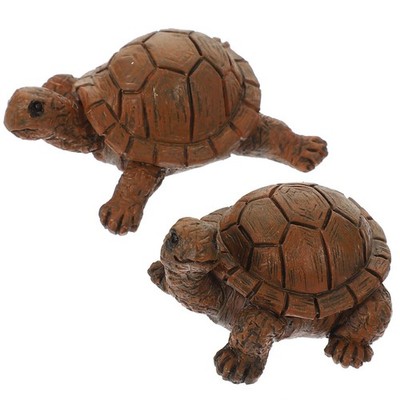 2 Pcs Schildkrötenstatue Kleine Schildkrötendekoration Gartentierstatuen