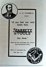 Vtg 1909 Starrett Tools If You Find a Better Tool Better Buy It Photo Print Ad