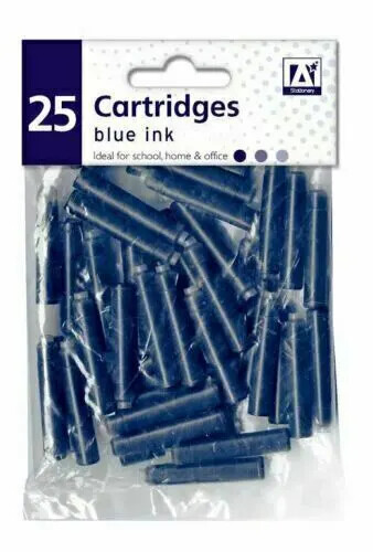 25 x Standardgröße Universal Füllhalter Tintenpatrone Minen blau schwarz 4 cm - Bild 5 von 5