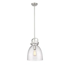 Innovations Newton Bell 1-Lt 10" Stem Pendant, SN/SG - 410-1SM-SN-G412-10SDY