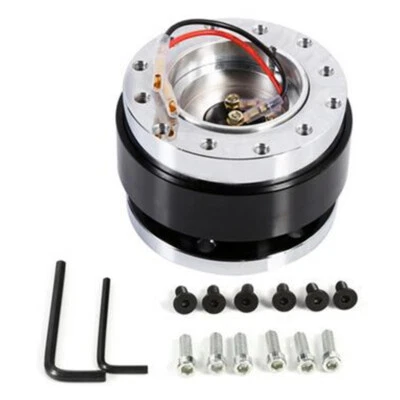 Race Snap Off Schnellspanner Auto Lenkrad Boss Kit Nabenadapter schwarz Legierung - Bild 1 von 4