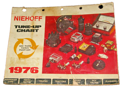 1976 Niehoff Tune Up Chart 1964-1976 Form 1293 Vintage Auto Repairs Maintenance 