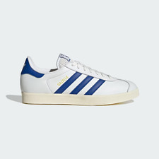 Adidas Originals Gazelle Shoes in Core White/Royal Blue/Cream white
