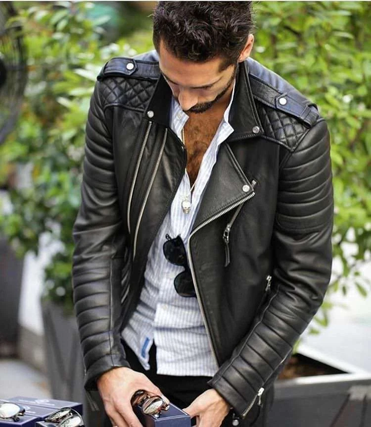 Noora men's leather best sale jacket
