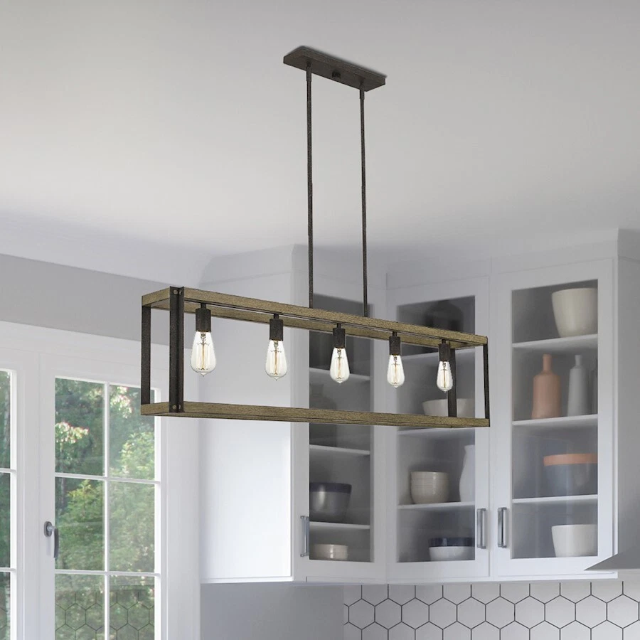 Quoizel Finn Linear 5 Light Chandelier Rustic Black FNN542RK eBay