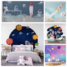 3D Space Planet Cartoon Self-adhesive Wallpaper Removable Wallpaper Wall Mural