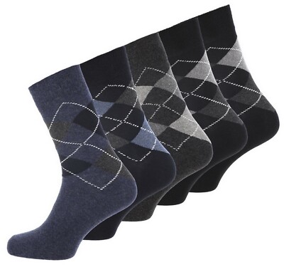 Karo Socken 10 Paar Herren  Argyle Rauten Classics Strümpfe ohne Gummibund