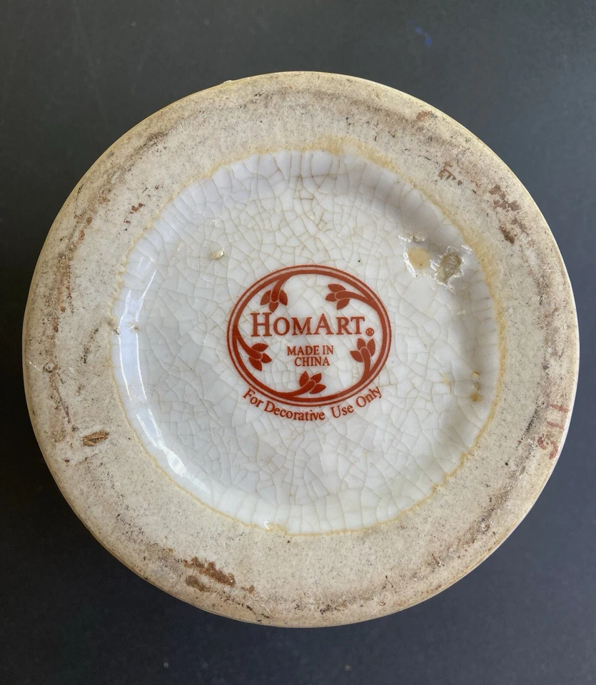 VASEBCACHEPOT Homart de porcelana pintada a mano rara playa acuática Foto 4 de 4