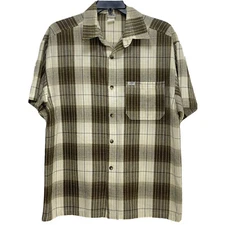 Vintage CalTop Shirt Mens Large Brown Plaid Button Up Casual Cholo Vato