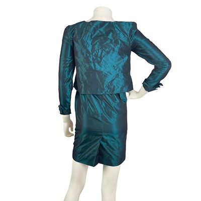Vintage Dress 70s Handmade Taffeta Mini Metallic Emerald Green Cocktail Size XS | eBay Vintage Dress 70s Handmade Taffeta Mini Metallic Emerald Green Cocktail Size XS | eBay
