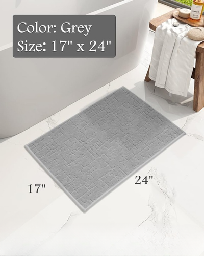 Super Absorbent Quick Dry Bath Mat 17"x24" Non Slip Thin Mat Rug Washable Floor - Picture 3 of 8