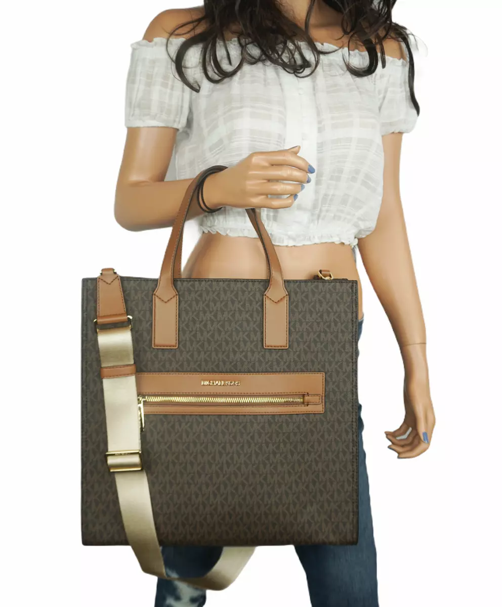  Michael Kors KENLY LARGTE TOTE SHOULDER BAG SATCHEL (Brown PVC)  : Clothing, Shoes & Jewelry