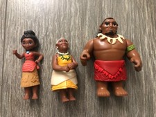 Disney Moana Toy Plastic Figure Lot of 3 Used