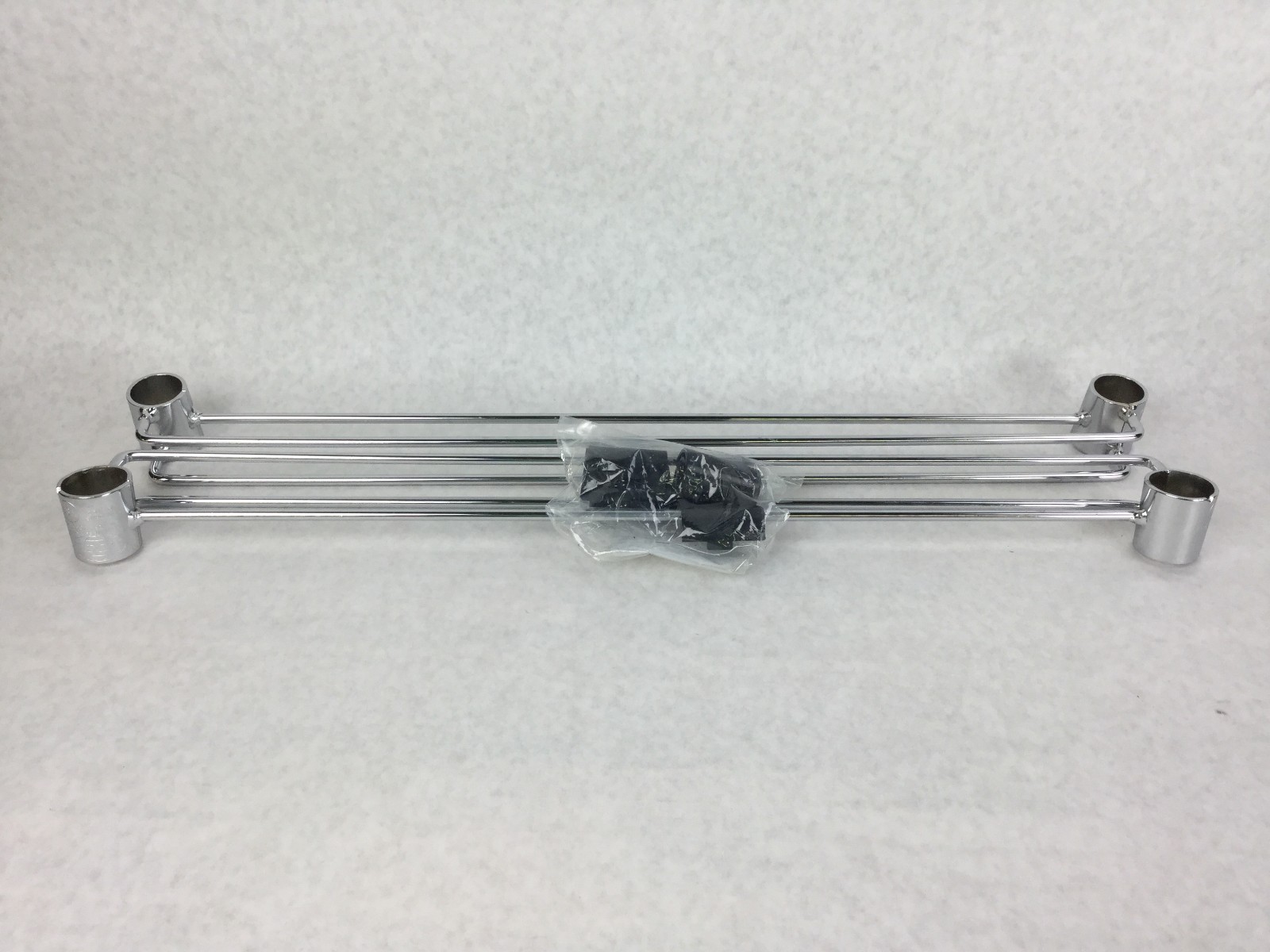 NEXEL Chrome Shelving Bar for Wired Shelving, 1 Pair, 655CP21, w/4