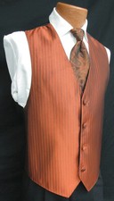 Men's Burnt Orange Jean Yves Tuxedo Vest  Choice of Tie Wedding Cruise Prom