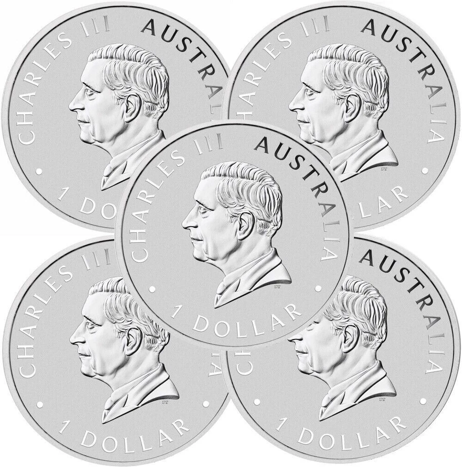 Лот из 5 - 2024 1 унция серебра австралийская коала .9999 чистого серебра BU - в капсуле - Изображение 2 из 4