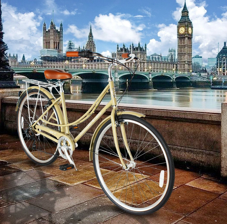 Neumáticos 7 velocidades 700CX35C Shimano palanca de cambios bicicleta de ciudad radios de acero inoxidable bicicleta Foto 2 de 4