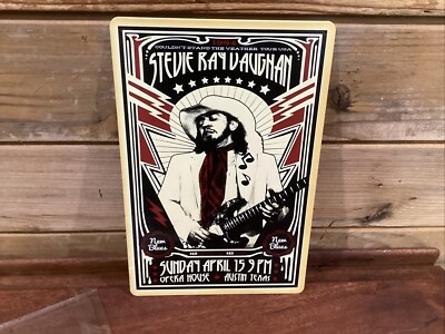 Stevie Ray Vaughan Opera House Austin,TX 1984 repro Metal sign 8''X12'' Man-Cave