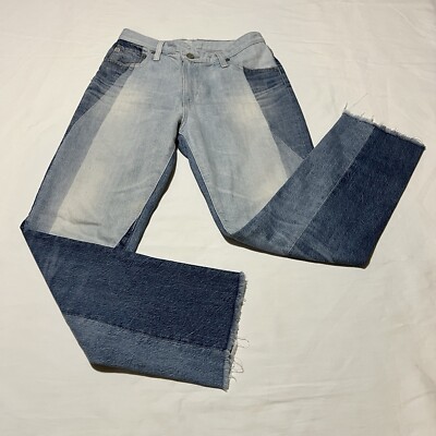 AG Adriano Goldschmied Jeans Fits Size 26 Isabelle Straight Frayed Multi Blues