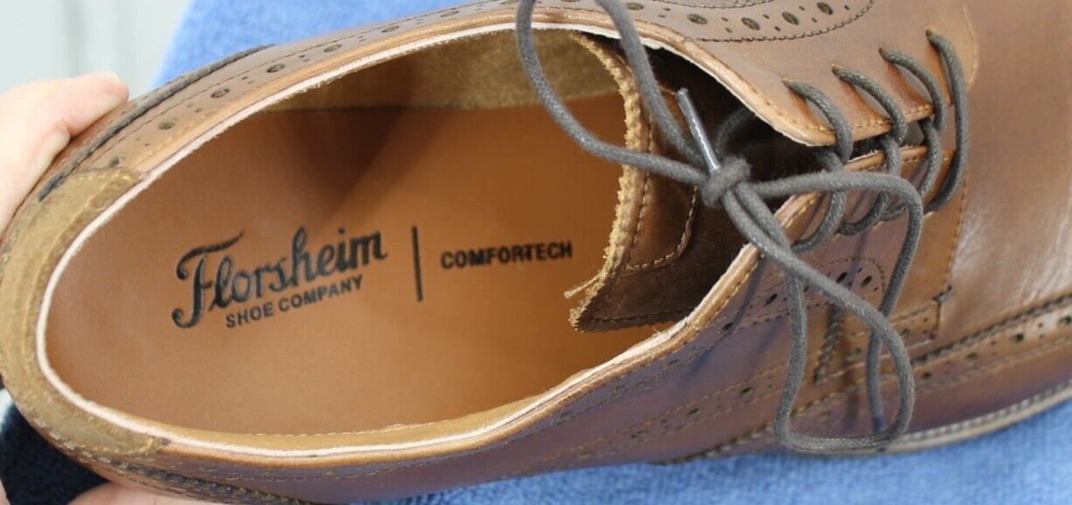 FLORSHEIM MEN\'S SIZE 13M COGNAC WING TIP 15170-221 LEATHER COMFORT TECH RUCCI Cognac Florsheim Mens Rucci Wingtip Oxford | Rack Room Shoes main image 3
