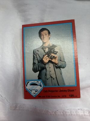 1978 Cub Reporter Jimmy Olsen 125 Superman TM DC Comics Trading Card Game New
