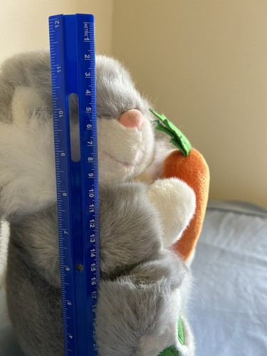 Rabbit SOFT Bunny w/ Carrot 11.5 In Large Stuffed Animal Toy AURORA - Picture 10 of 11