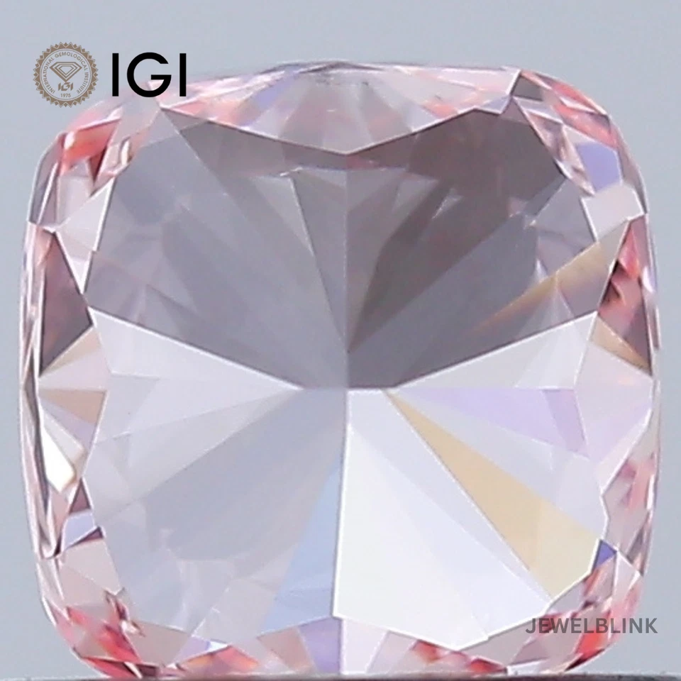 IGI Certified 0.77 Carat Fancy Vivid Pink VS1 Cushion Cut CVD Lab Grown Diamond - Image 3 of 4