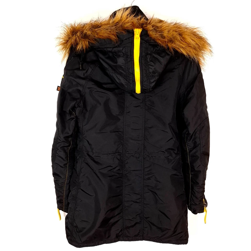 ALPHA INDUSTRIES Women Parka Jacket Size S Insulated Faux Fur Trim Hooded - Image 2 of 4