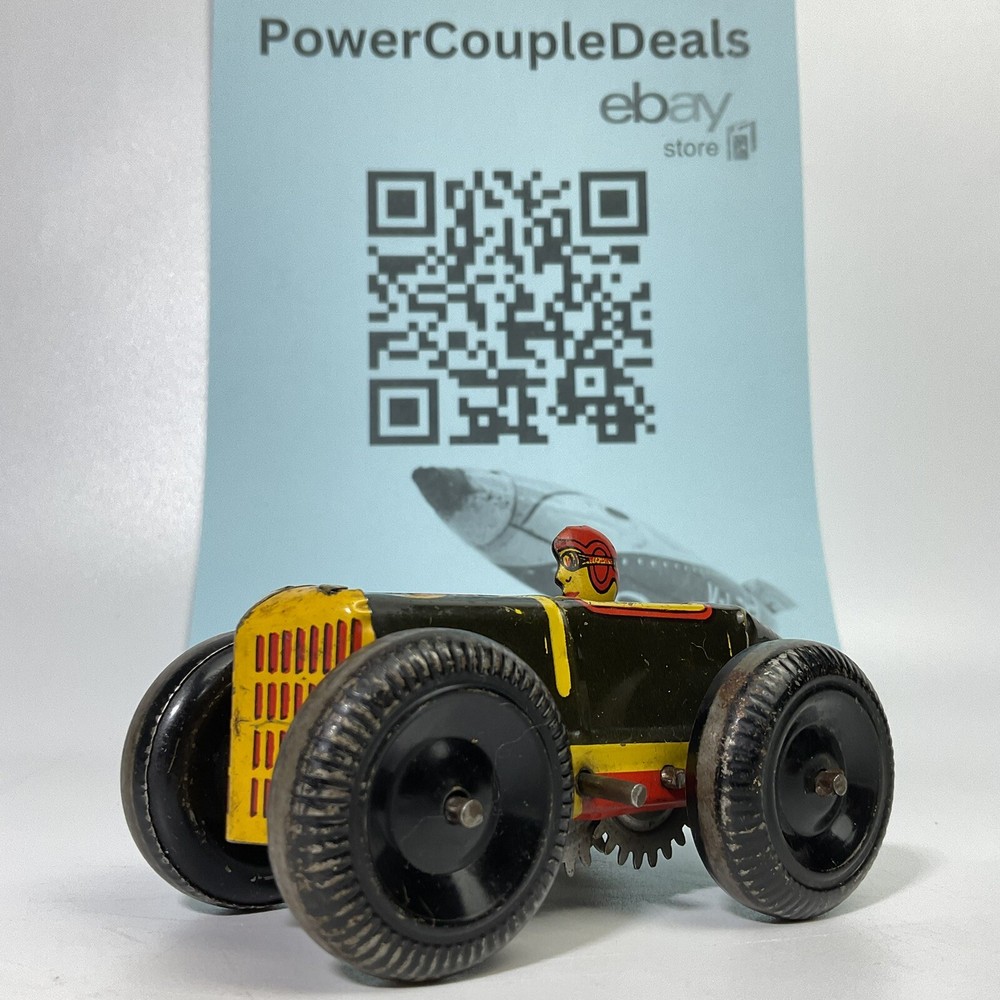 MARX#3 RACER WITH DRIVER TIN LITHO WINDUP VERY NICE VINTAGE 1940’s RACE CAR #2