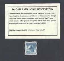 #966 - 1948 MT. PALOMAR- US Mint - info card and stamp mount