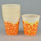 RARE VTG 10 ct. Sweetheart Wax Paper Drinking Cups Orange & Yellow Flowers 3 oz