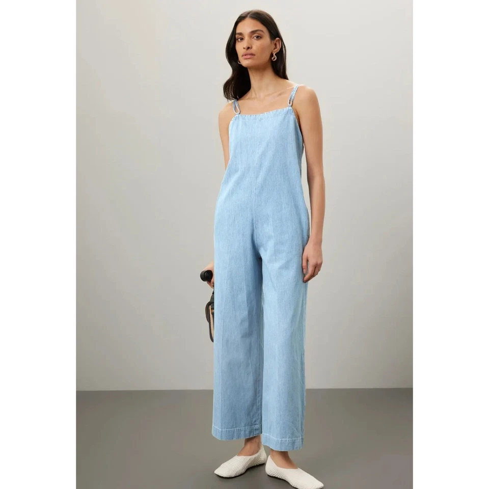 A.P.C. Mono sin mangas de pierna ancha de mezclilla azul para mujer talla 34 EU / 00 US Foto 2 de 4