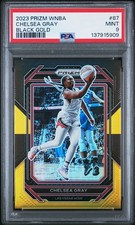 2023 Panini Prizm WNBA   Chelsea Gray Mosaic GOLD BLACK /5 las vegas Aces PSA 9