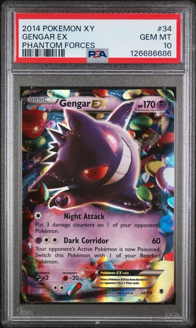 Pokemon 2014 XY Phantom Forces Gengar EX 34/119 Holo Rare PSA 10