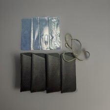 4 PACK SOFT FAUX LEATHER EYEGLASS CASES BLACK CASE SUNGLASSES CASE CLOTH CORD