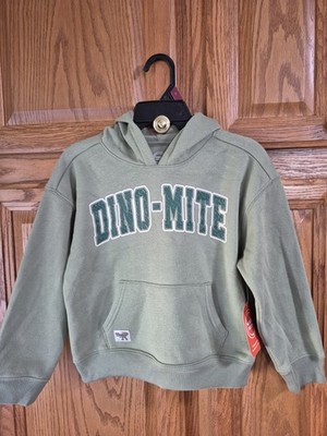 Wonder Nation Hoodie sz 7 Green Dino-Mite Dinosaur Fleece Spiky Hood, NWT