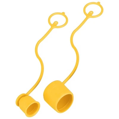 Jeu de bouchons et capots hydrauliques pour couplage 1/2", jaune - Photo 1/4