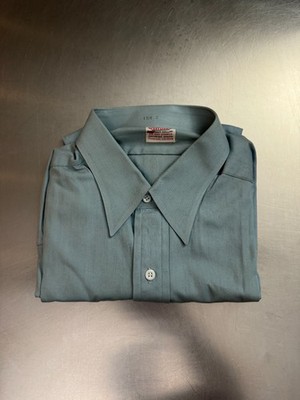 Vintage Topflight Long Sleeve Shirt Sanforized M 15 ½  Light Green