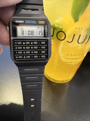 Unisex VTG  Casio CA-53W Calculator Digital Alarm Chrono Databank Black Watch 