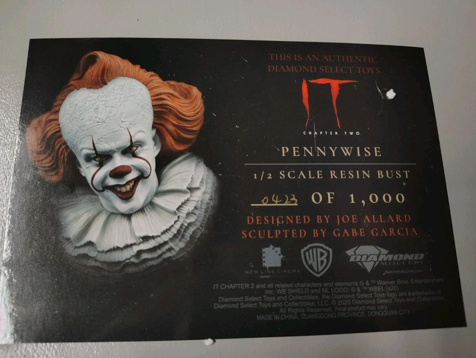 Pennywise Busto Escala 1/2 Diamante Selecto Leyendas IT Capítulo Dos Horror #10 Nuevo Foto 4 de 4