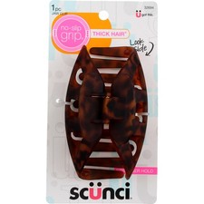 3 Pack Scunci No Slip Grip No Slip Grip Jaw Clip, Dark Tortoise