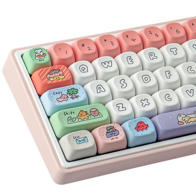 MOA Profile Keycaps,126 Keys PBT Cute Funny Smiley Keycaps Dye-Sublimation Cu...