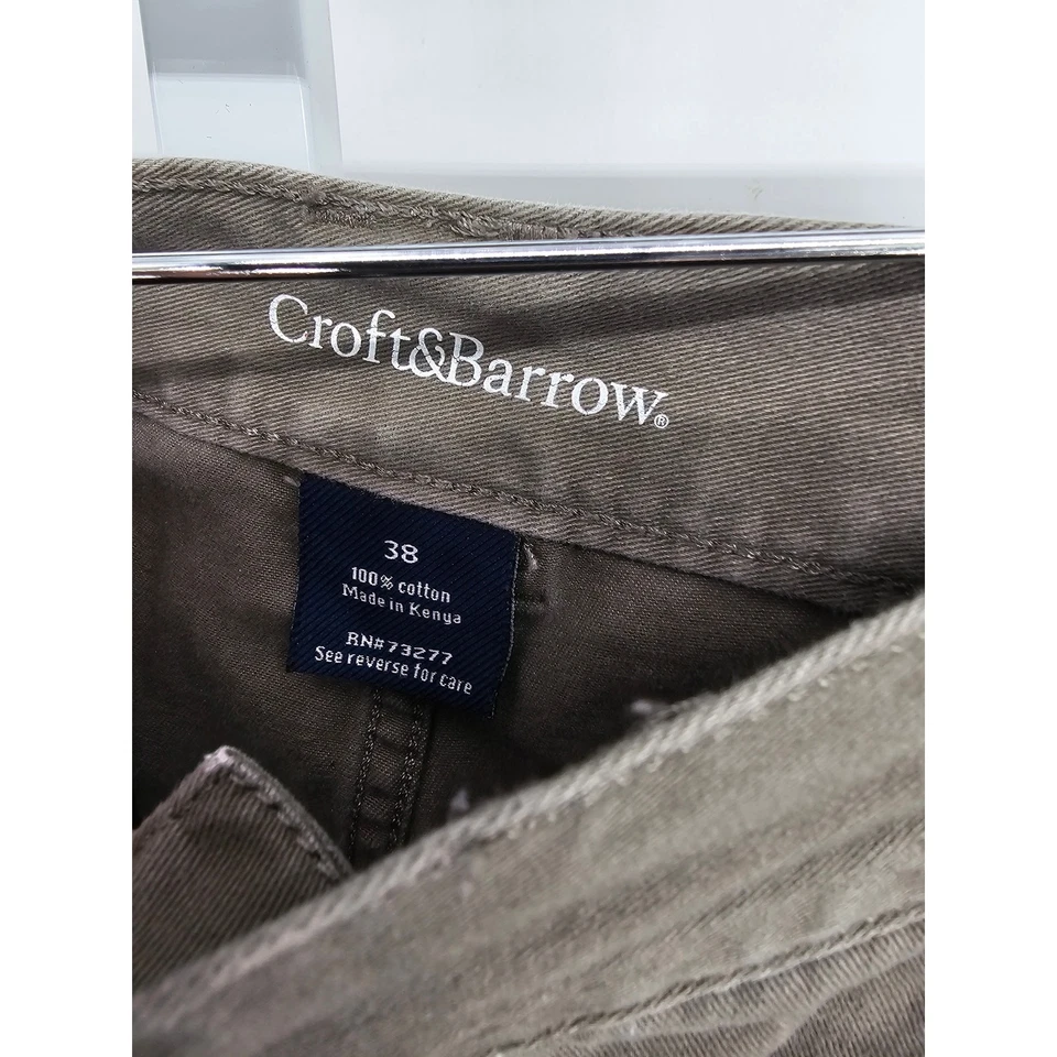 Vtg Croft & barrow Mens Sz 38 Cotton Dad Shorts Cargo Pockets Taupe - Image 3 of 4