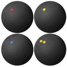 4Pcs Reusable Black Rubber Squash Balls High Elastic Bounce for Practice