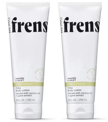  lot 2 Being Frenshe Awaken & Uplift Milky Agave Body Lotion CITRUS AMBER 8 oz